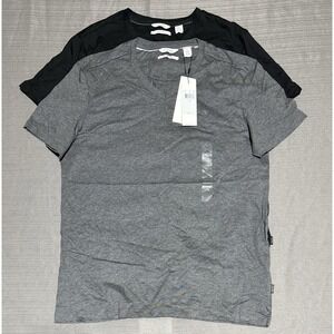 Calvin Klein Liquid Touch Men's Large T Shirt Black Gray‎ NWT Lot Of 2 MSRP $70